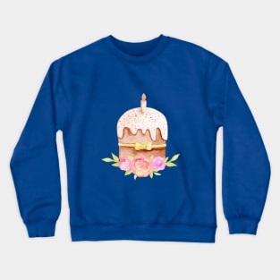 Easter cake with candle Crewneck Sweatshirt